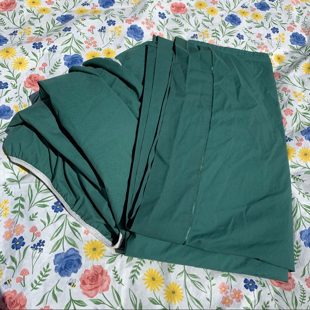 Vintage Full Size Bedding Sheet Set Fitted & Flat! Forest Green!
